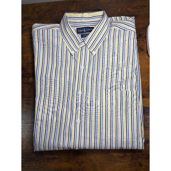 Polo Ralph Lauren Men’s Long Sleeve Button Up Striped 100% Cotton Shirt Sz XL - Picture 2 of 4